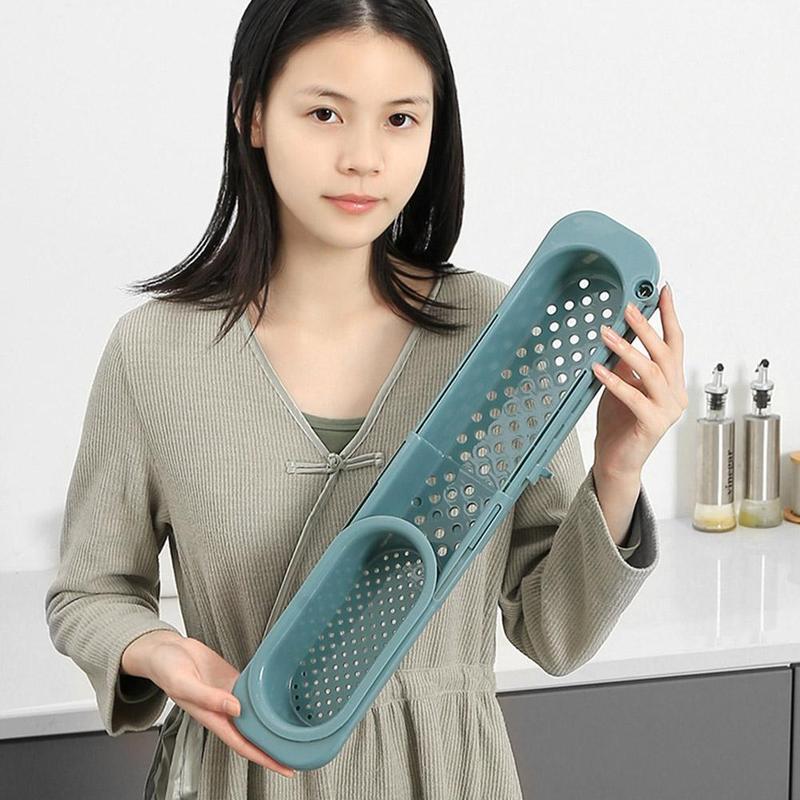 Telescopic bathroom Sink Rack Soap Sponge Holder Kitchen Sinks Organizer Adjustable Sinks Drainer Rack Storage Basket Kitchen Accessories
