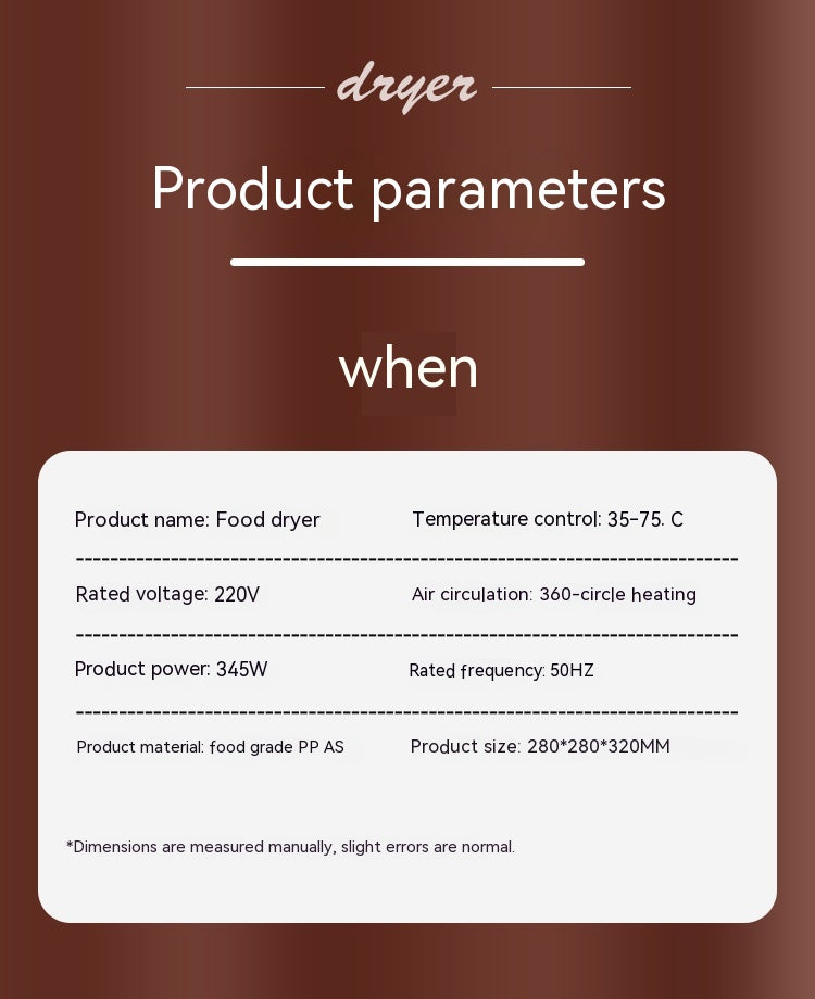 Household kitchen Fruit Dehydrator Food Small Foodstuff Dryer