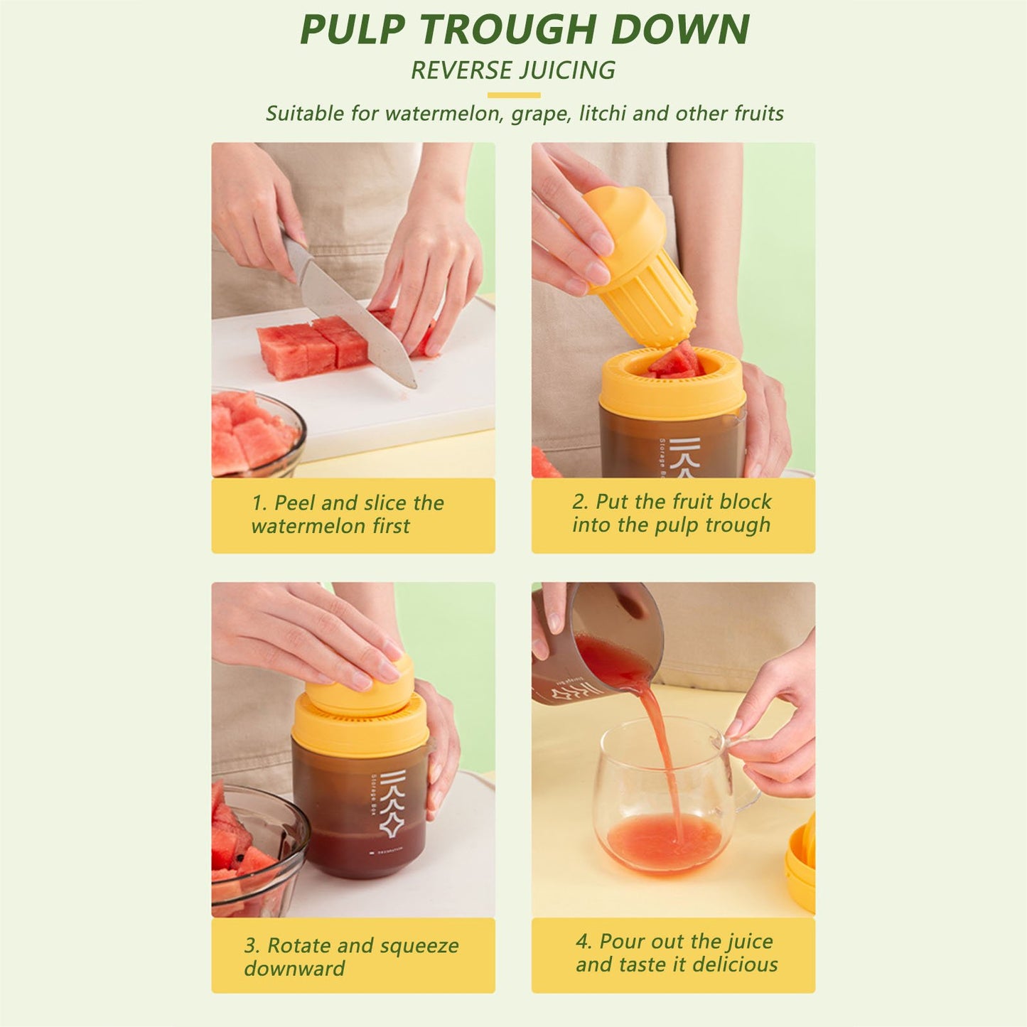 Mini Portable kitchen Manual Juicer Citrus Juicer Manual Lemon Squeezer Lime Orange Juicer Homemade DIY Fruit Orange Separating Juicer Fruit Separator Not Splash Semi-Transparent Non-electric Lemon Squeezer