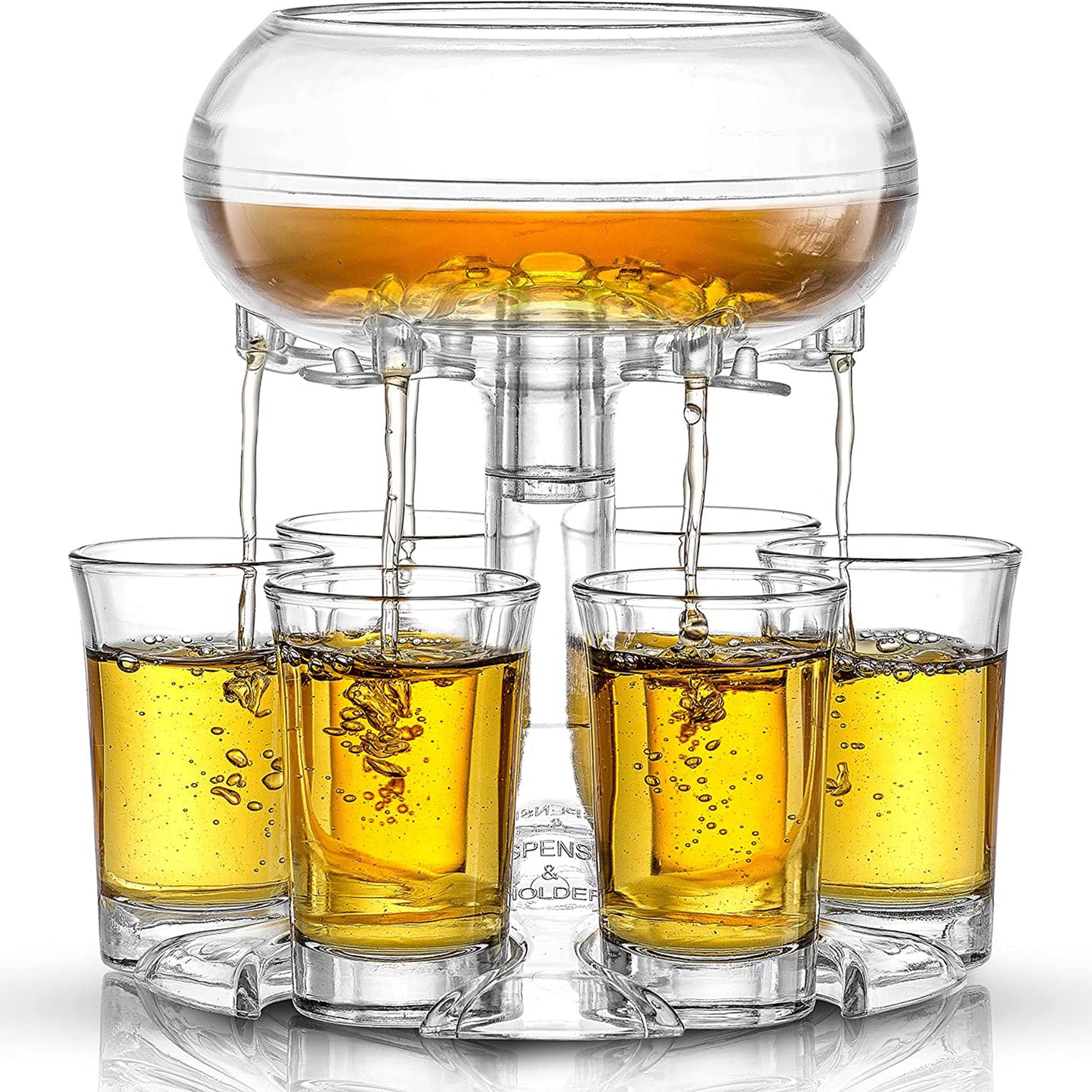 6-Shot Glass Dispenser Holder pool Wine Whisky Beer Dispenser Rack Bar Accessory Drinking Party Games Glass Dispenser