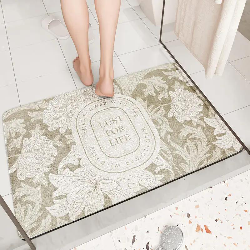 Napa Skin Super Absorbent Bathroom Mat Quick Drying Bathroom Rug Modern Simple Non-slip Floor Carpets Home Oil-proof Kitchen Mat