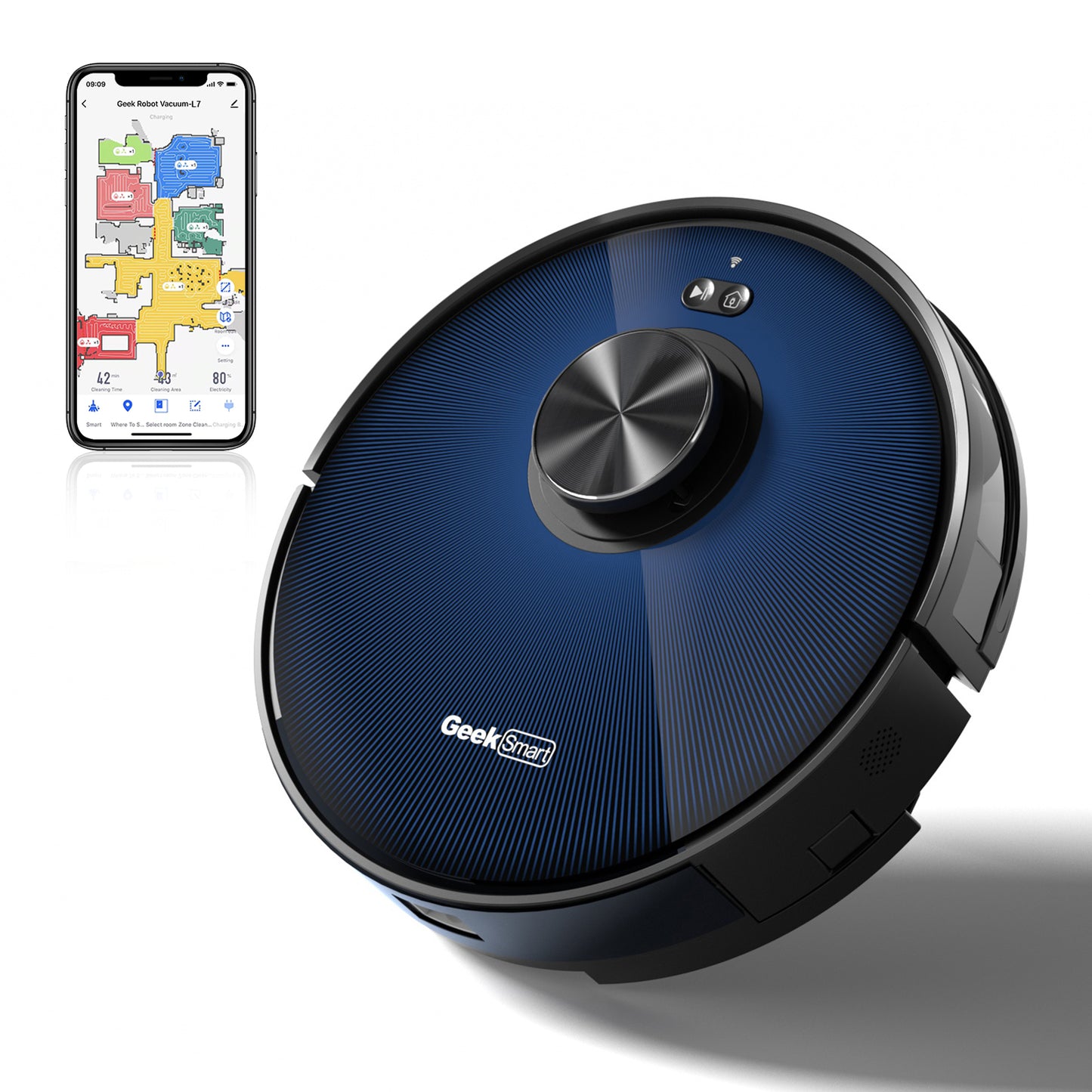 Geek appliances Smart L7 Robot Vacuum Cleaner And Mop, LDS Navigation, Wi-Fi Connected APP, Selective Room Cleaning,MAX 2700 PA Suction, Ideal For Pets And Larger Home Banned From Selling On Amazon