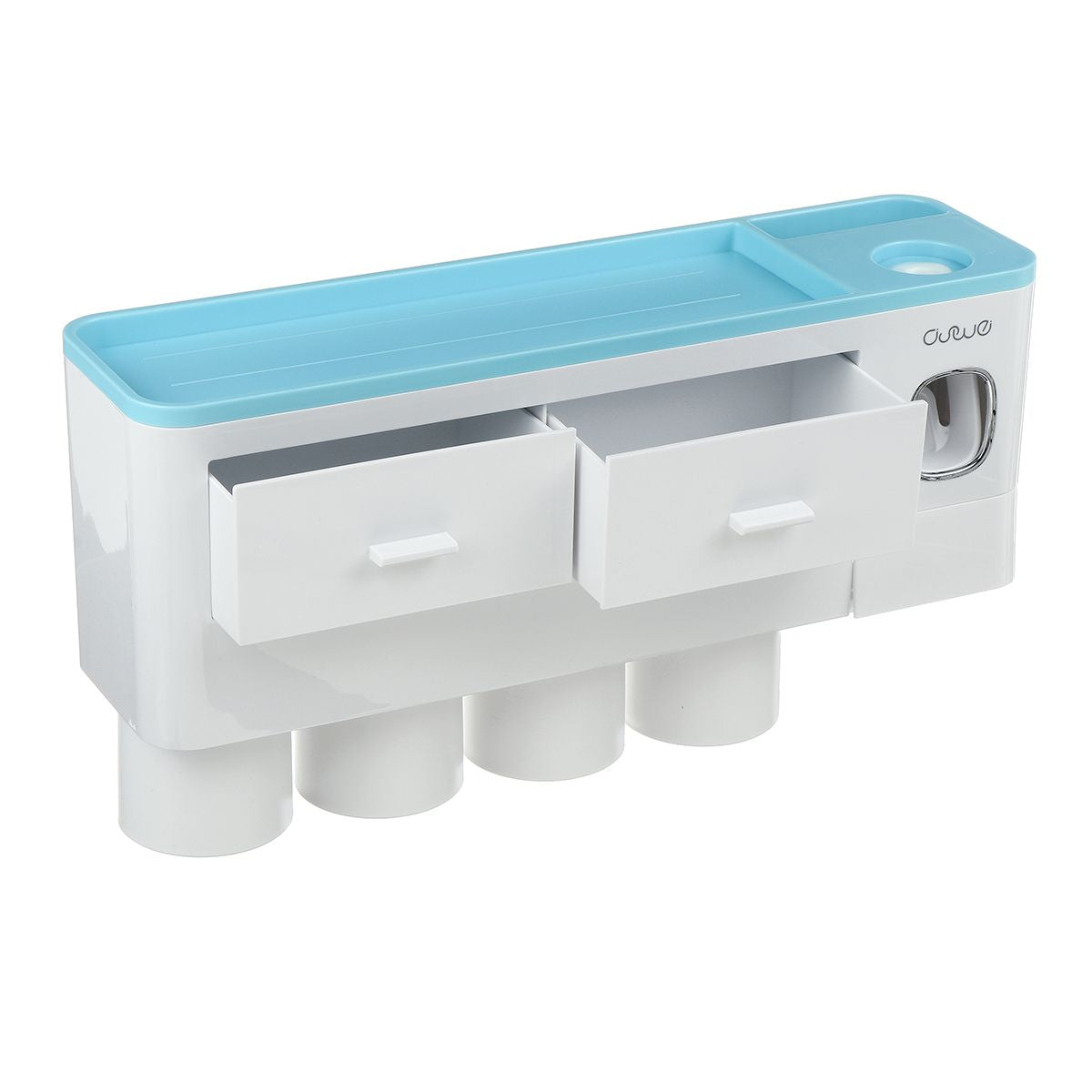 Non-marking Hanging Magnetic bathroom Toothbrush Holder Single Drawer Storage Rack With Toothpaste Squeezer Toiletry Set