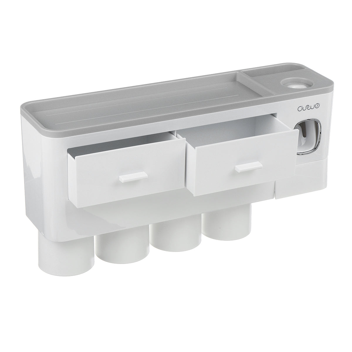 Non-marking Hanging Magnetic bathroom Toothbrush Holder Single Drawer Storage Rack With Toothpaste Squeezer Toiletry Set