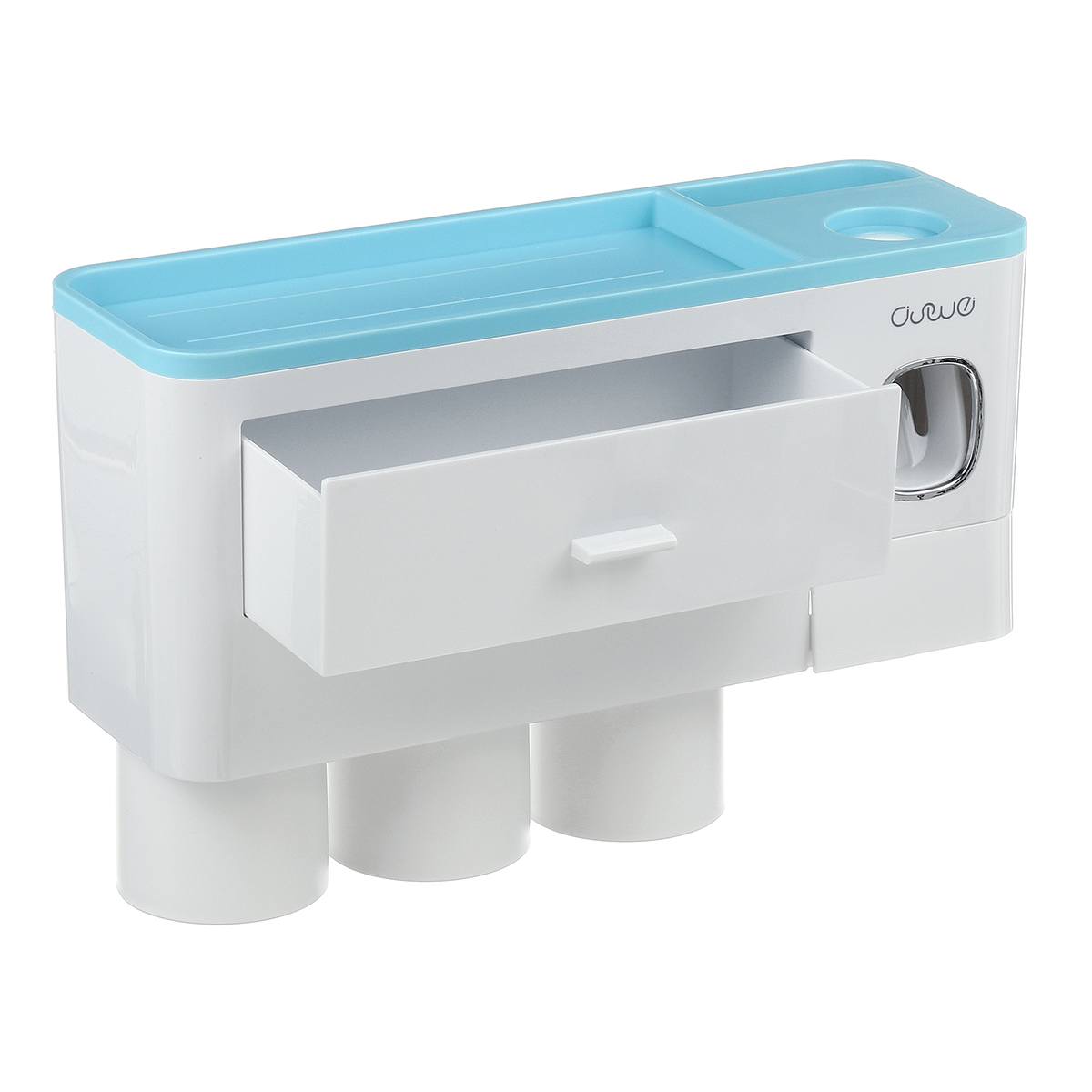 Non-marking Hanging Magnetic bathroom Toothbrush Holder Single Drawer Storage Rack With Toothpaste Squeezer Toiletry Set
