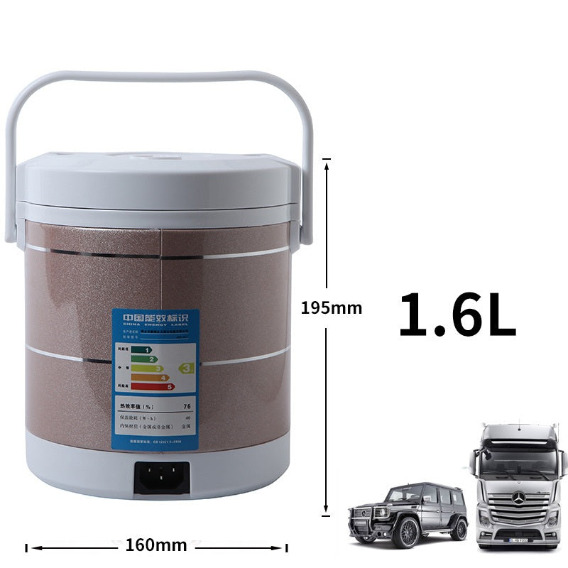 12V 24V Mini Rice Cooker kitchen 1.6L Car Truck Electric Hot Soup Rice Cooker