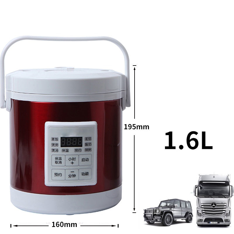 12V 24V Mini Rice Cooker kitchen 1.6L Car Truck Electric Hot Soup Rice Cooker