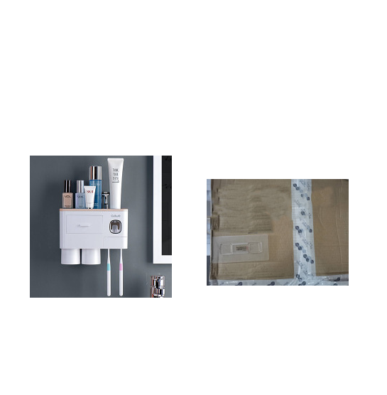 Non-marking Hanging Magnetic bathroom Toothbrush Holder Single Drawer Storage Rack With Toothpaste Squeezer Toiletry Set