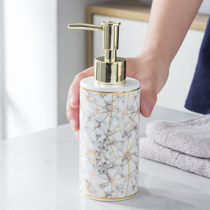 Marble Ceramic Lotion Shampoo body Bottle Bathroom Accessories