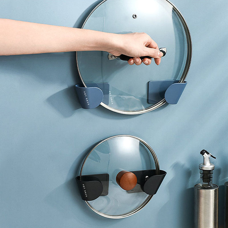 Simple Pot kitchen Cover Rack Wall-mounted Household Non-punching Multifunctional Pot Cover Shelf
