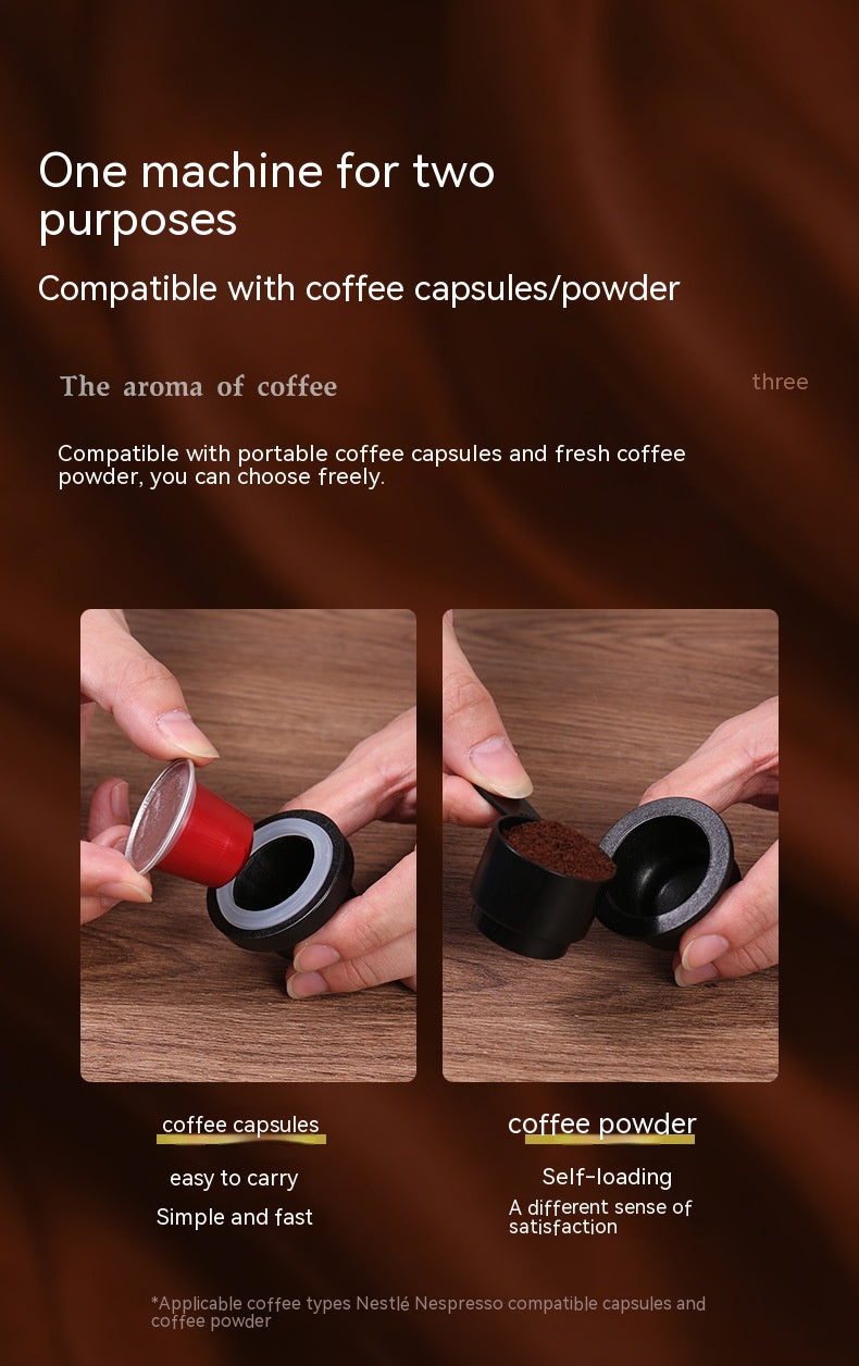 Coffee Machine kitchen Travel Portable Outdoor Small Concentrated Mini Capsule Ground Coffee Dual-use