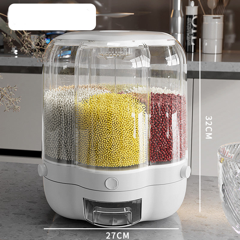 Large kitchen  Food Storage Container 360 Rotating Rice Barrels Sealed Cereal Dispenser Rice Tank Grain Box Kitchen Storage Container