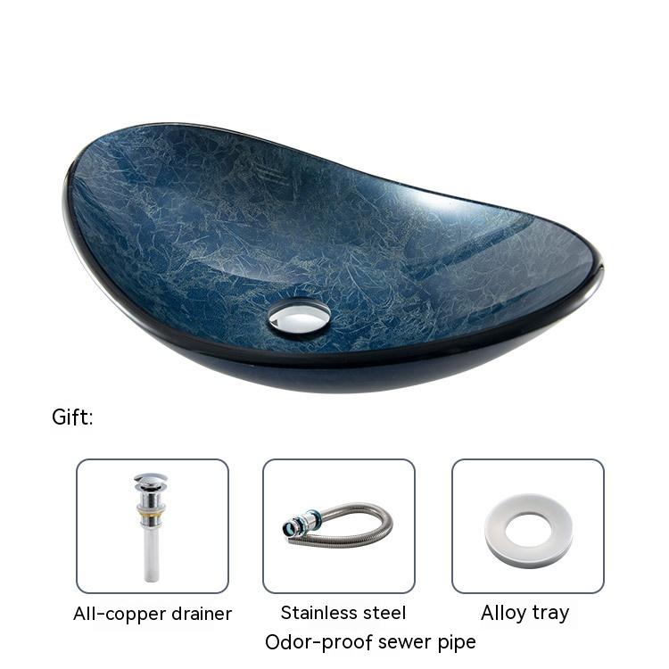 Pure Color Tempered Glass kitchen Table Basin Simple Art Bathroom Inter-platform