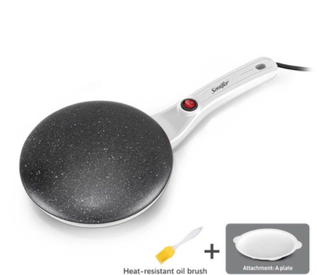 Breakfast kitchen Crepe Maker Spherical Non-stick Baking Pan, One Stick, Two Flips