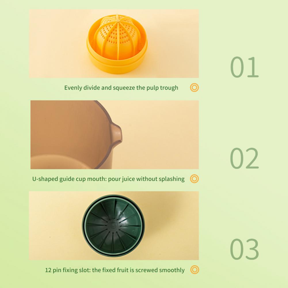 Mini Portable kitchen Manual Juicer Citrus Juicer Manual Lemon Squeezer Lime Orange Juicer Homemade DIY Fruit Orange Separating Juicer Fruit Separator Not Splash Semi-Transparent Non-electric Lemon Squeezer