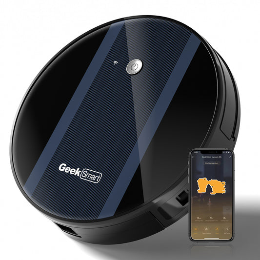 Geek appliances Smart Robot Vacuum Cleaner G6 Plus, Ultra-Thin, 1800Pa Strong Suction, Automatic Self-Charging, Wi-Fi Connectivity, App Control, Custom Cleaning, Great For Hard Floors To Carpets.Ban On Amazon