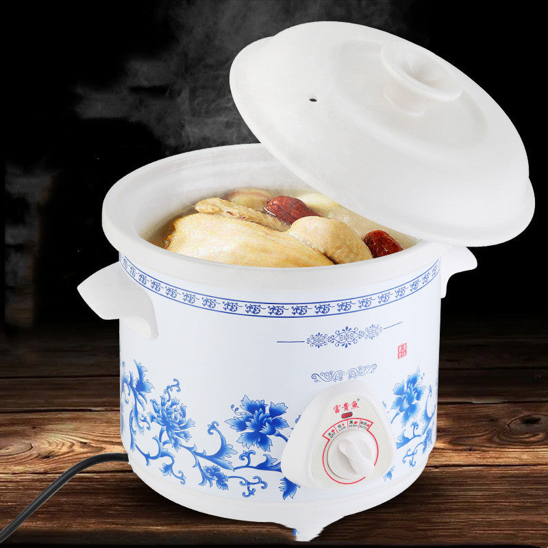 Home kitchen White Porcelain Automatic Electric Stew Pot