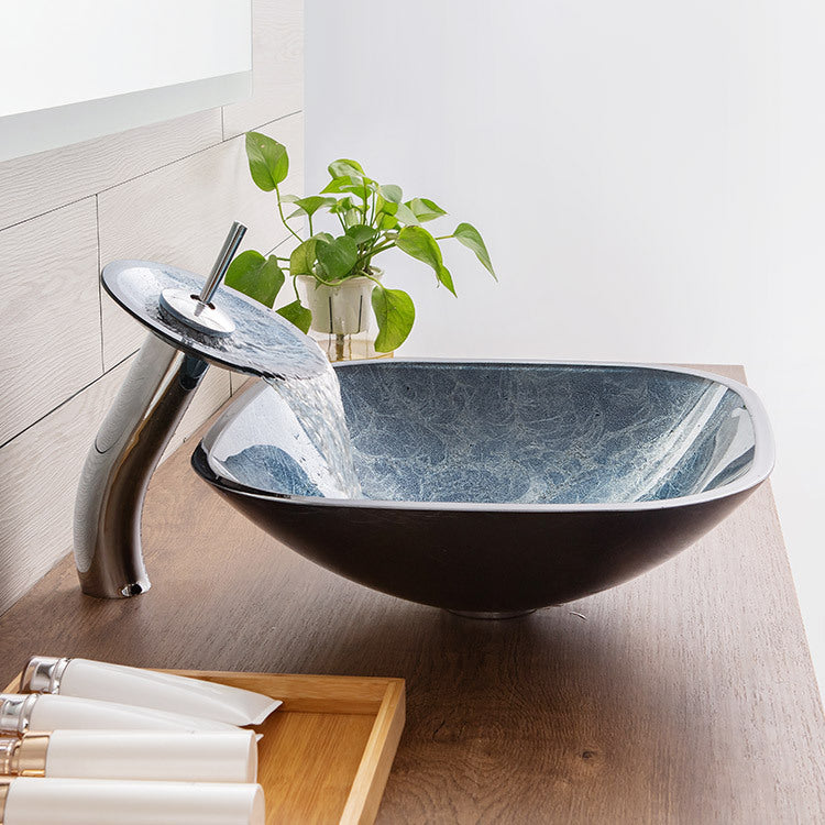 Pure Color Tempered Glass kitchen Table Basin Simple Art Bathroom Inter-platform