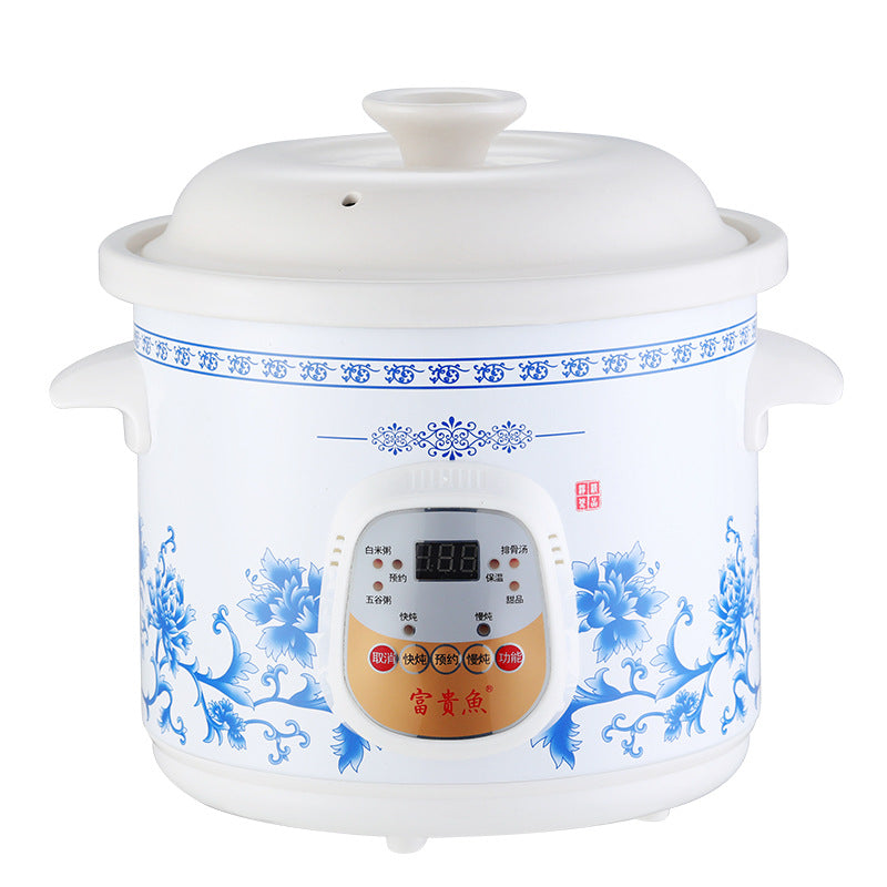 Home kitchen White Porcelain Automatic Electric Stew Pot