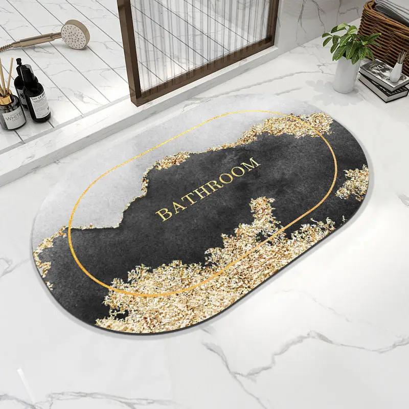 Napa Skin Super Absorbent Bathroom Mat Quick Drying Bathroom Rug Modern Simple Non-slip Floor Carpets Home Oil-proof Kitchen Mat