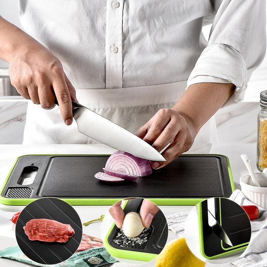 Double-side kitchen  Cutting Board With Defrosting Function Chopping Board Kitchen Grinding Cutting Board With Knife Sharpener