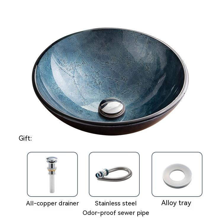 Pure Color Tempered Glass kitchen Table Basin Simple Art Bathroom Inter-platform